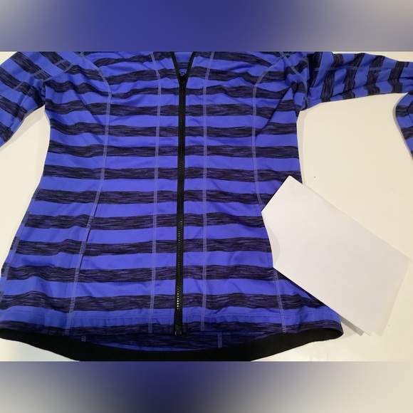 Lukka Blue and Black Striped Women's Hoodie Sweater - Picture 6 of 8